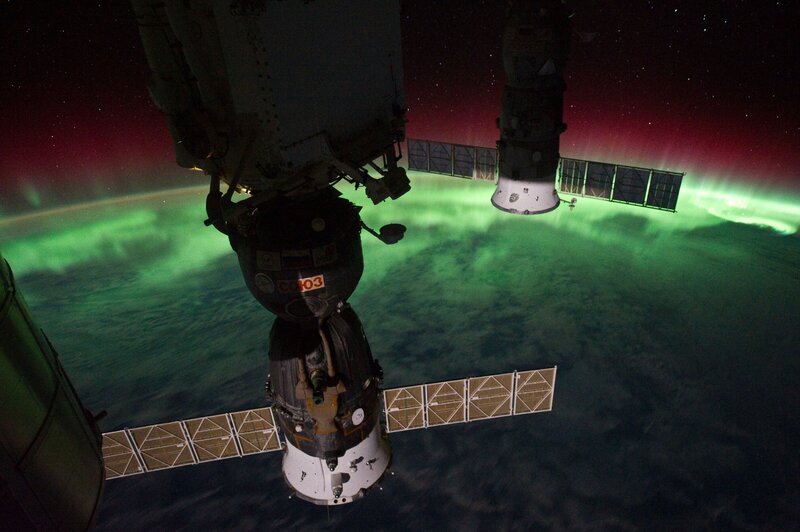 Spacecraft over Aurora