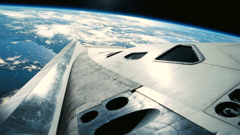Spacecraft over Earth — Blue, Dramatic