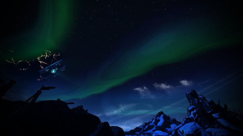 Spacecraft over Mountains