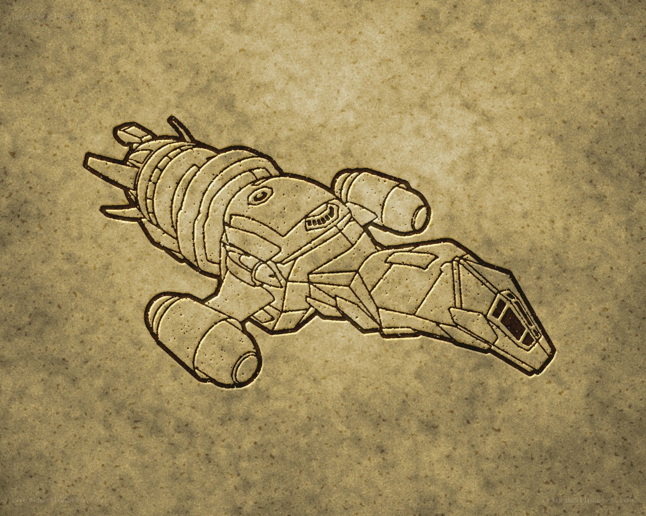spacecraft sketch on parchment