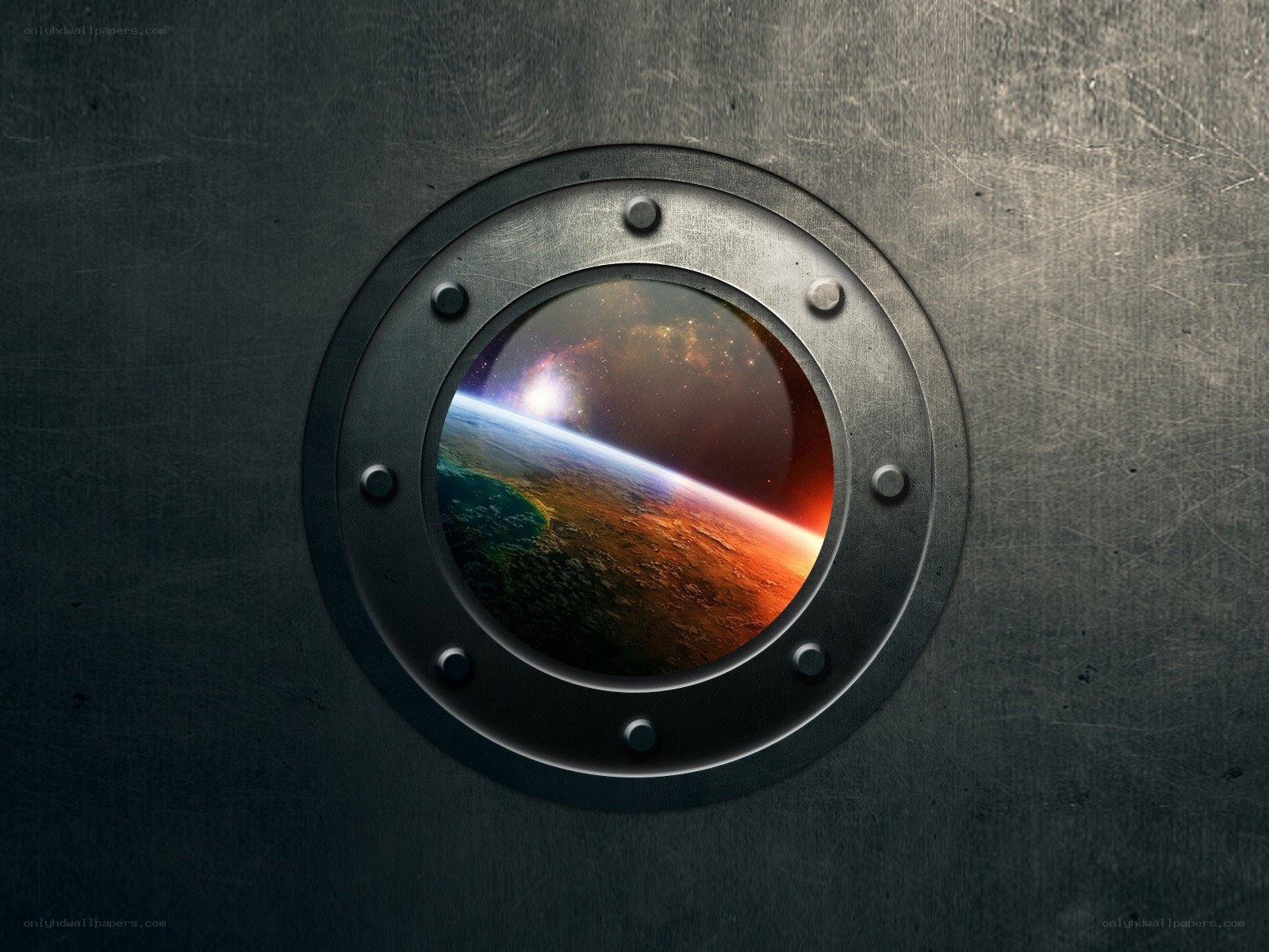 spacecraft window view of planet