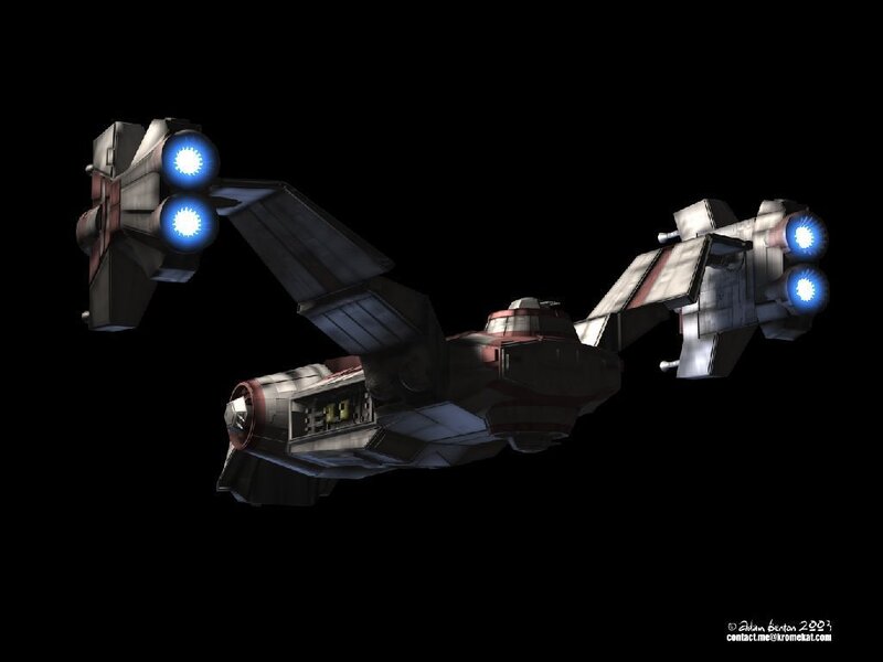 Spacecraft with Blue Engines