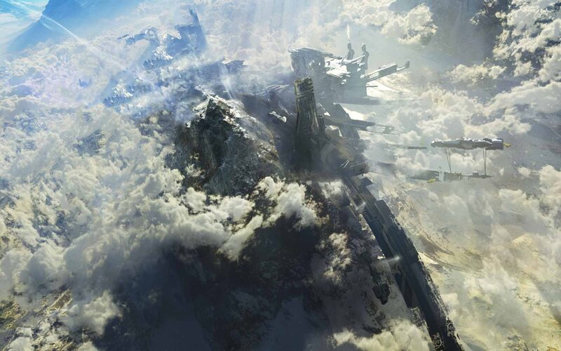 Spacecraft Wreckage — White, Dramatic
