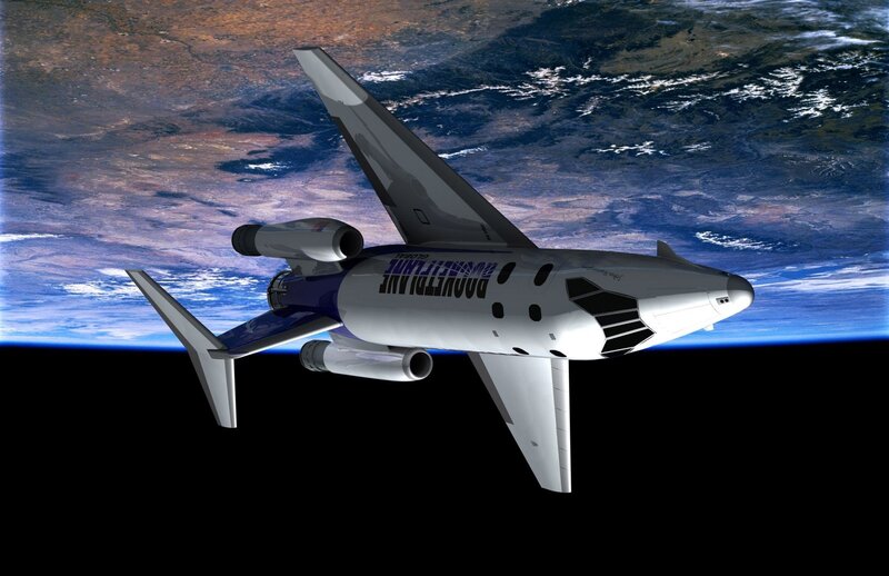 Spaceplane above Earth