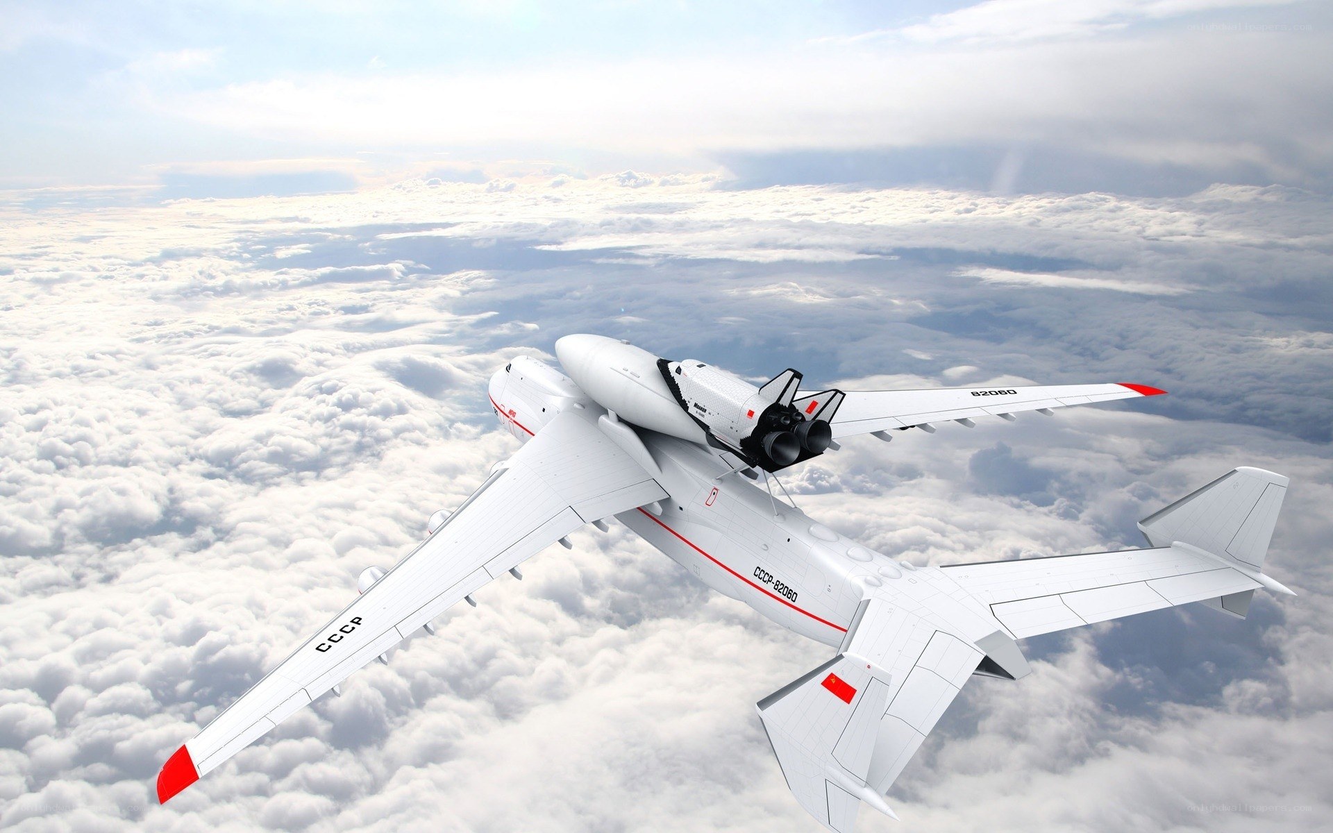Spaceplane on carrier aircraft