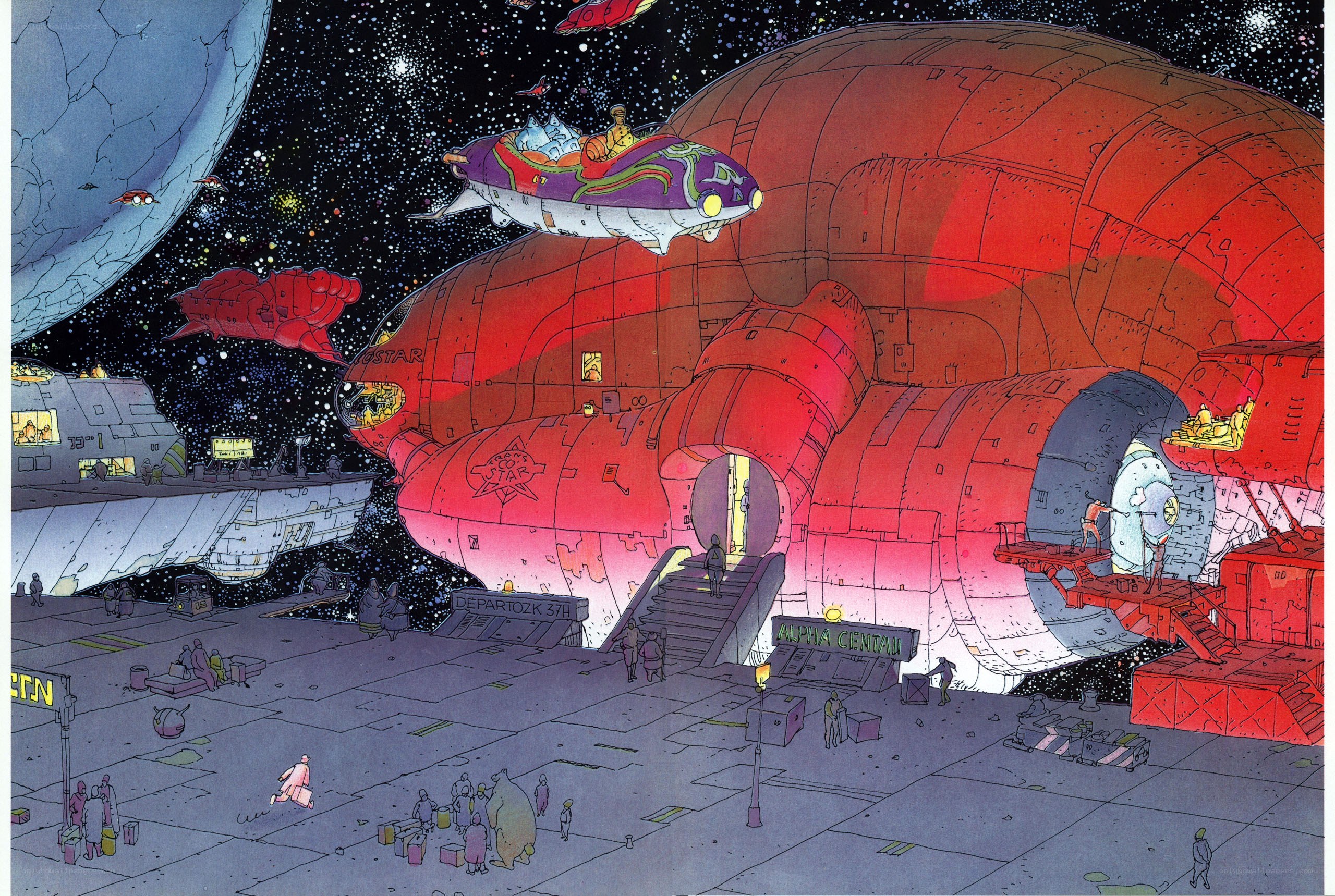 Spaceport bustling with activity