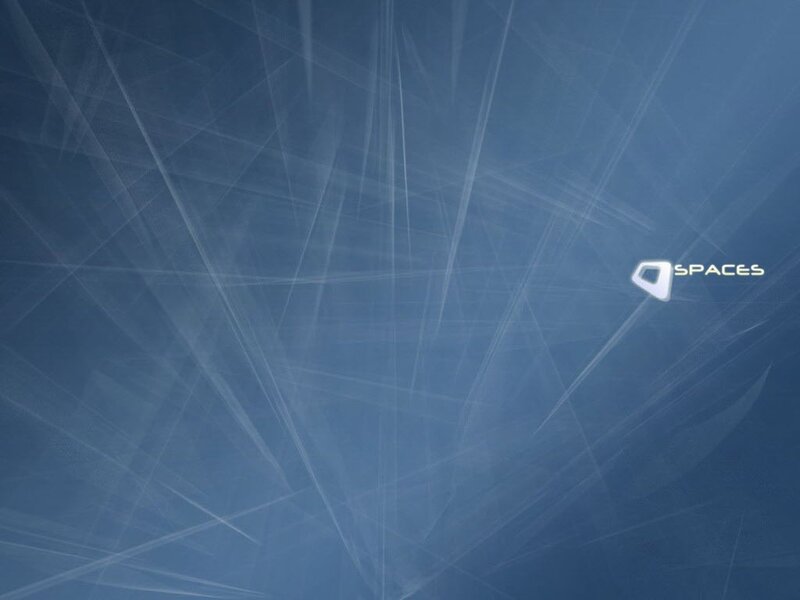 Spaces logo on blue background