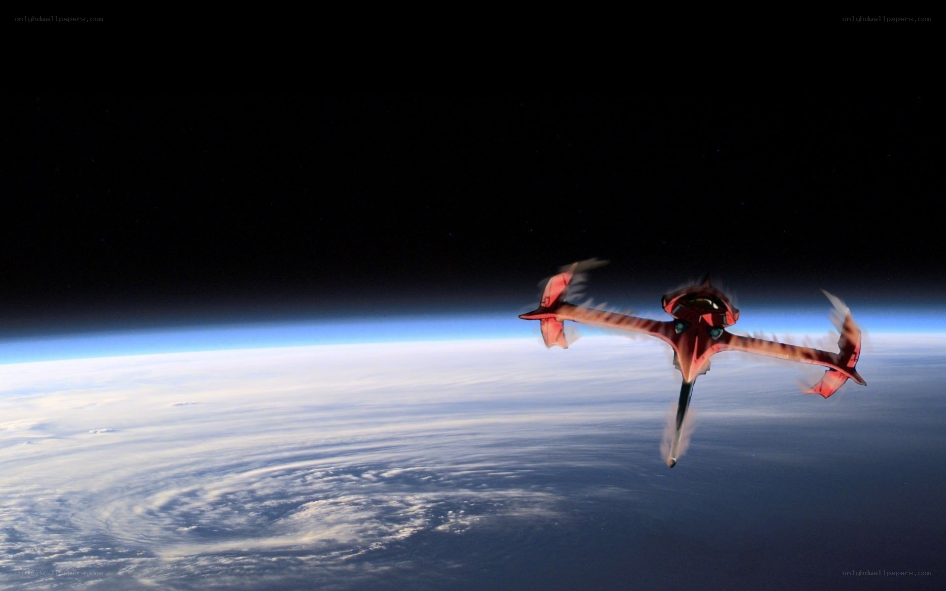 spaceship above earth