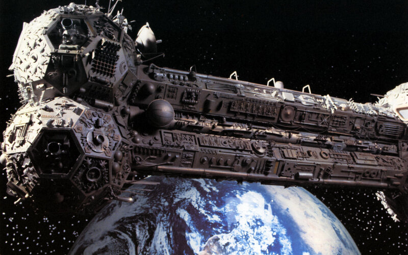spaceship above earth
