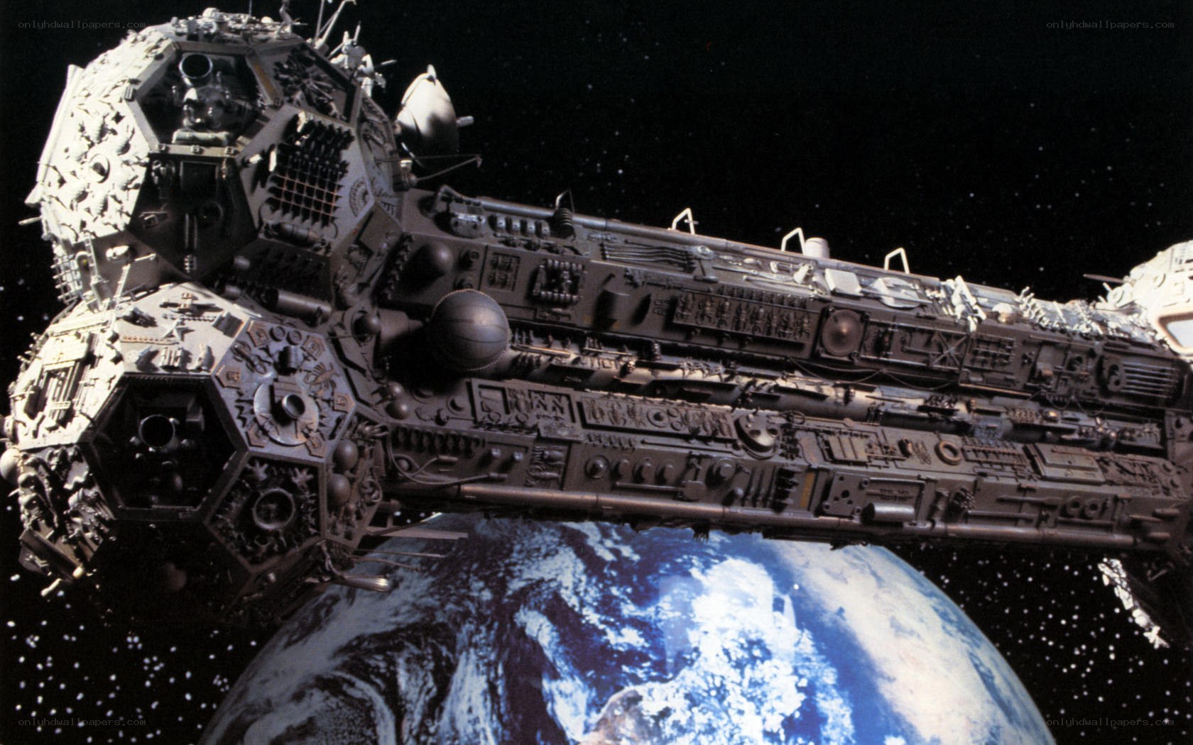 spaceship above earth