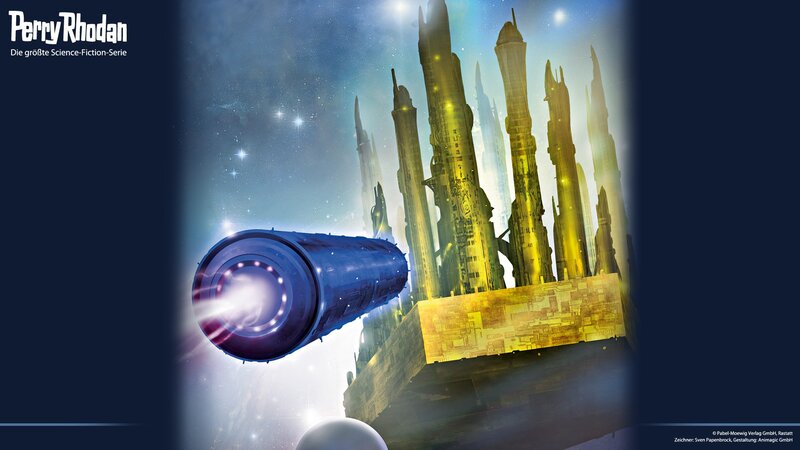 Spaceship Approaching City