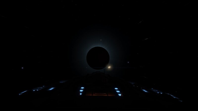 Spaceship Approaching Eclipse