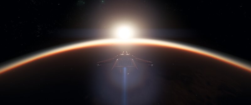 Spaceship Approaching Planet