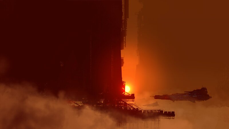 Spaceship at Launch Site