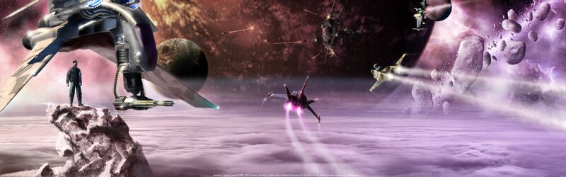 Spaceship Battle Scene — Purple