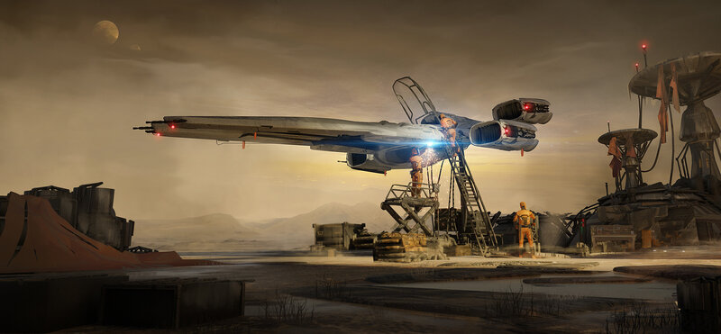 Spaceship Being Repaired — Brown