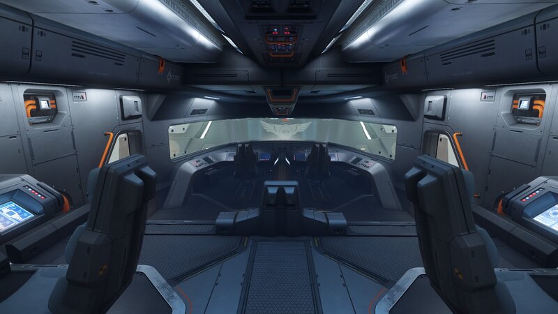 Spaceship Cockpit Interior — Gray