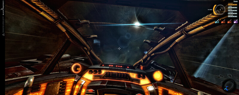 Spaceship cockpit view