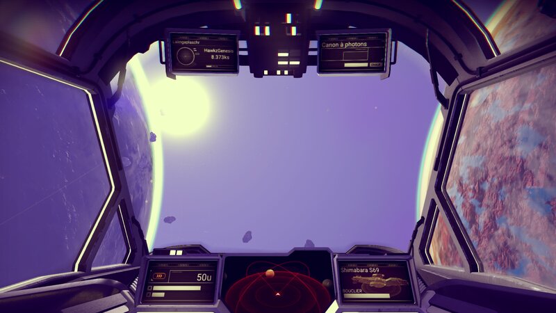 Spaceship Cockpit View — Purple