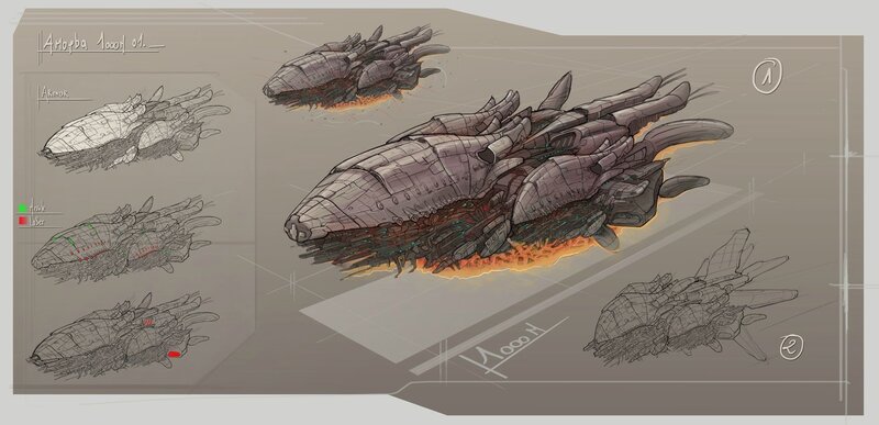 Spaceship Concept Art — Gray
