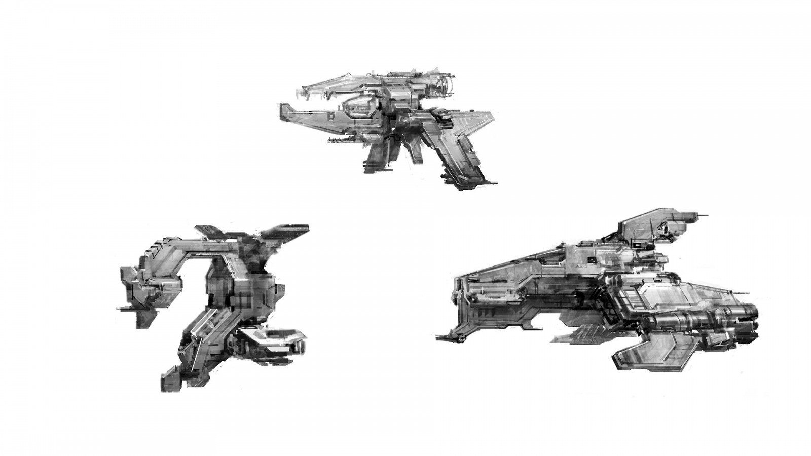 spaceship concept art sketches