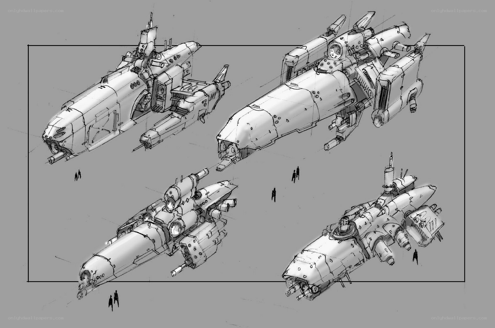 spaceship concept sketches