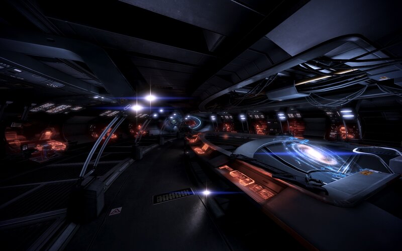 Spaceship Control Room — Black, Dark, Futuristic
