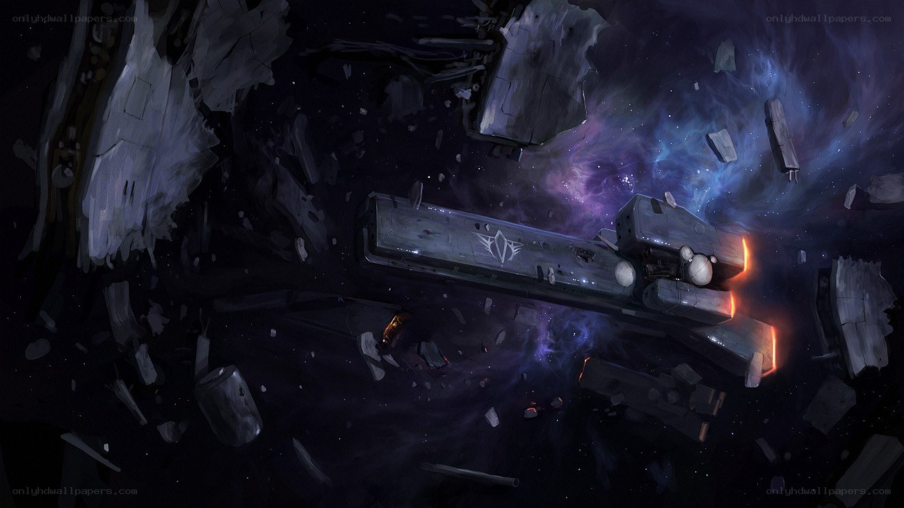 Spaceship debris in space