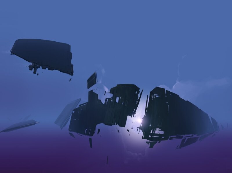 Spaceship debris in space
