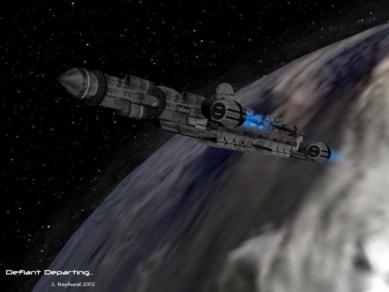 Spaceship Departing Planet — Gray
