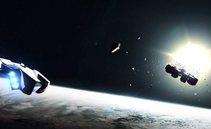Spaceship Explosion — Black
