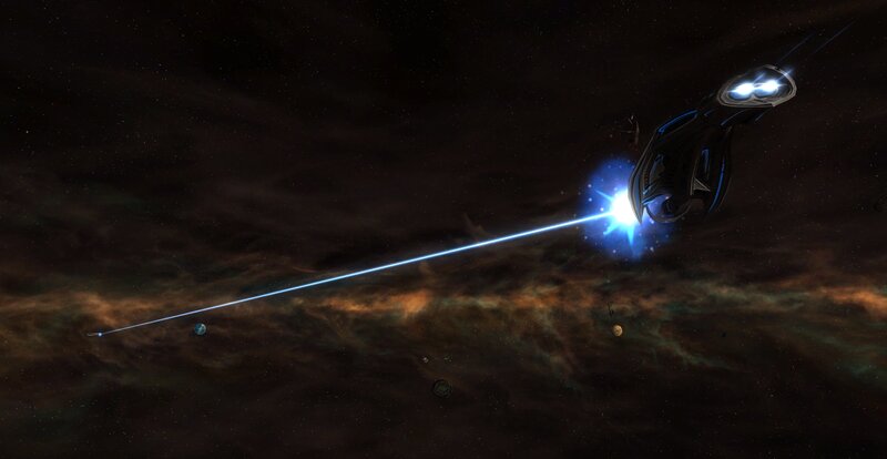 Spaceship Firing Laser — Black