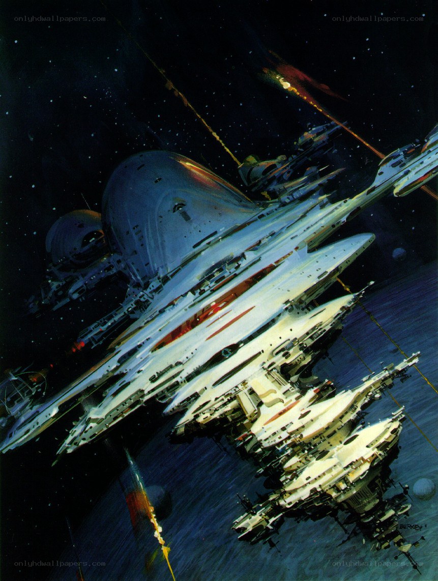 Spaceship fleet in space