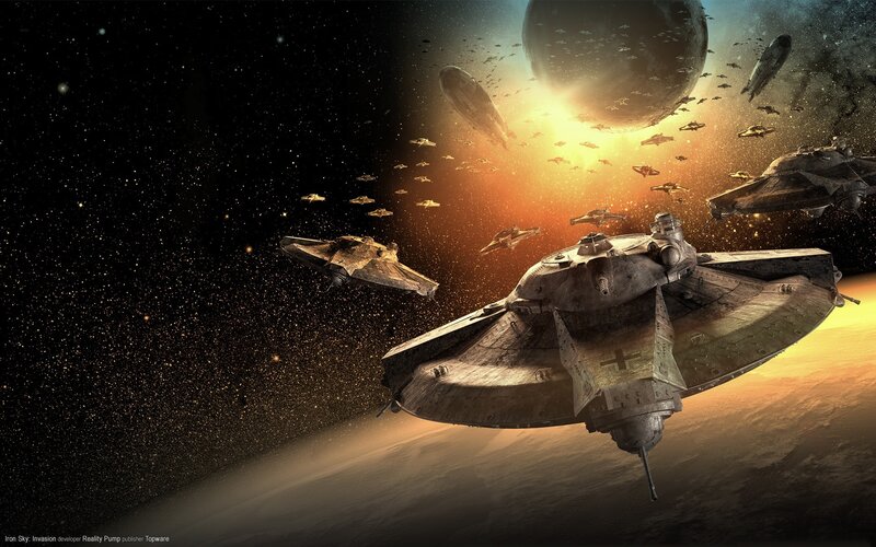 Spaceship fleet in space