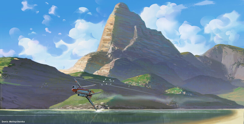 Spaceship Flying Low
