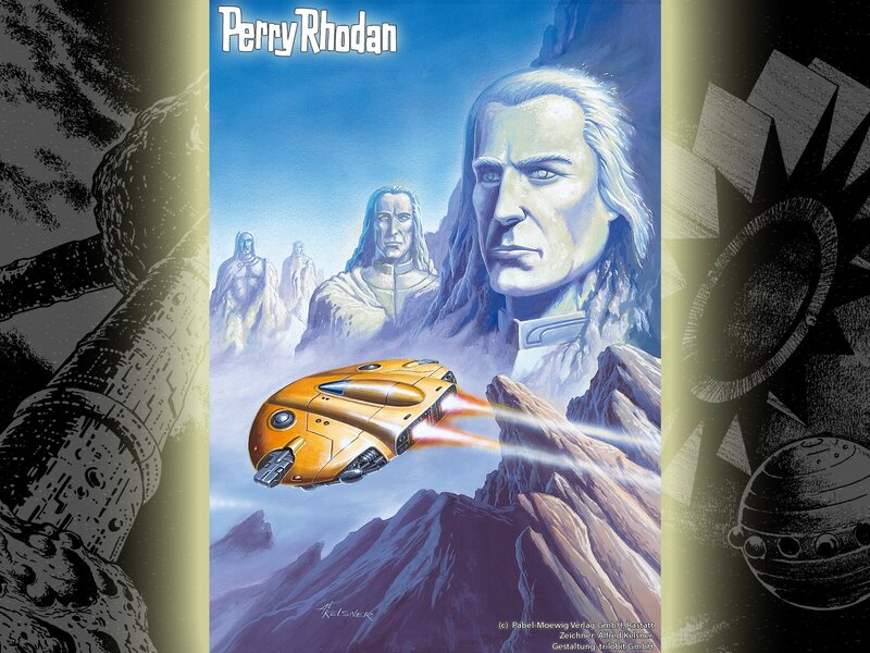 Spaceship Flying over Mountains