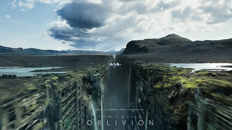 Spaceship Flying Through Canyon — Gray, Dramatic