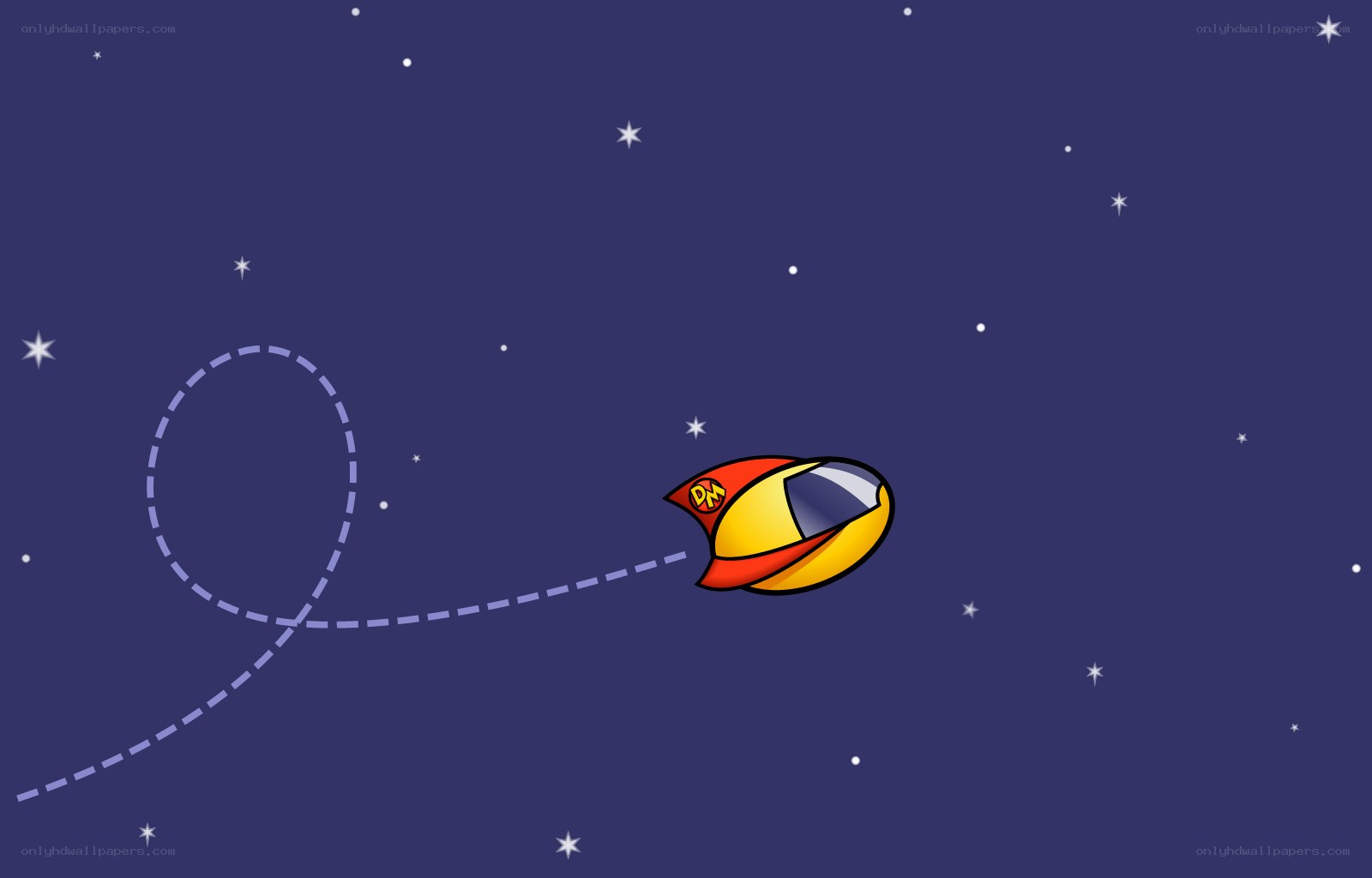 spaceship flying through stars