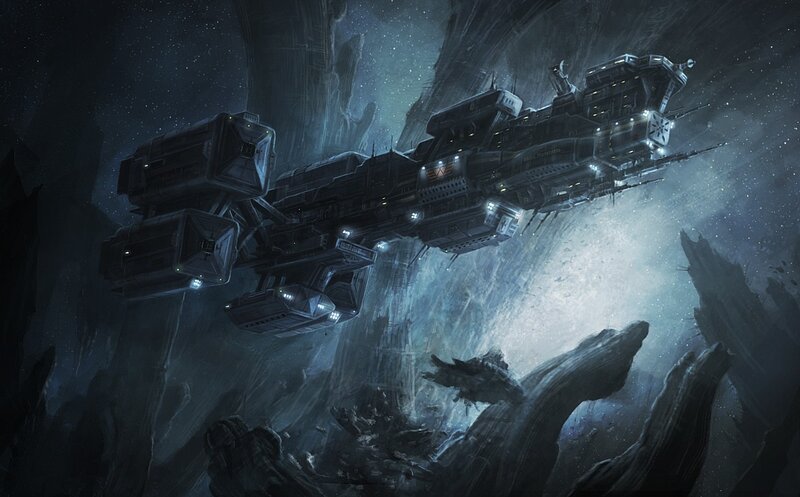 Spaceship in a cave
