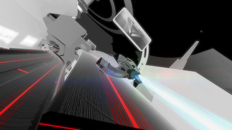 spaceship in a futuristic tunnel