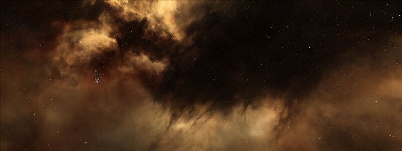 spaceship in a nebula