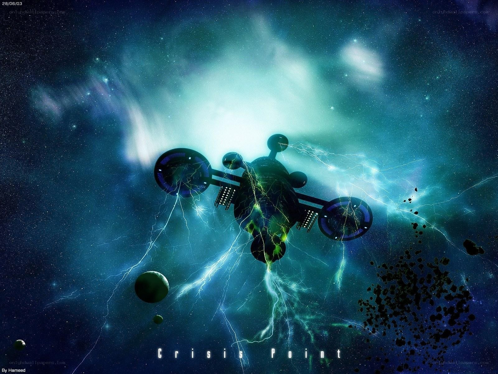 Spaceship in a storm