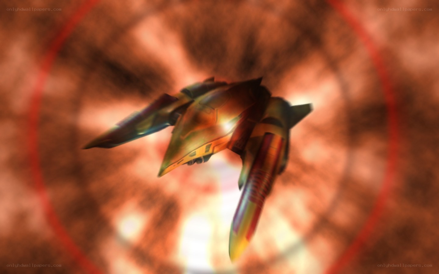spaceship in a tunnel