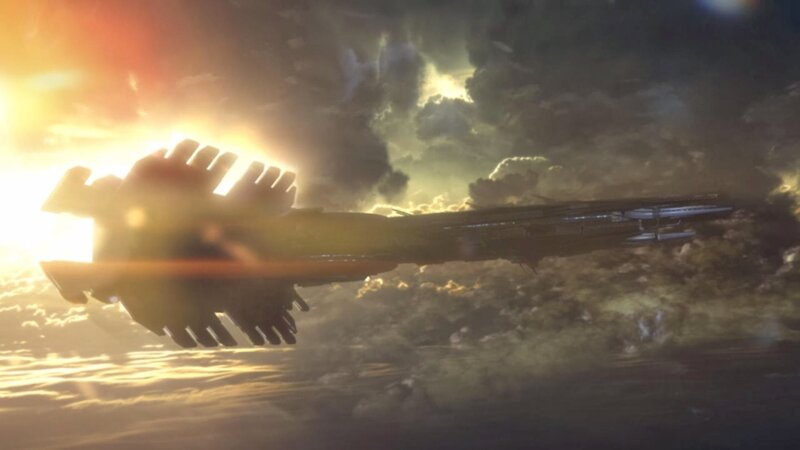 Spaceship in Clouds — Yellow