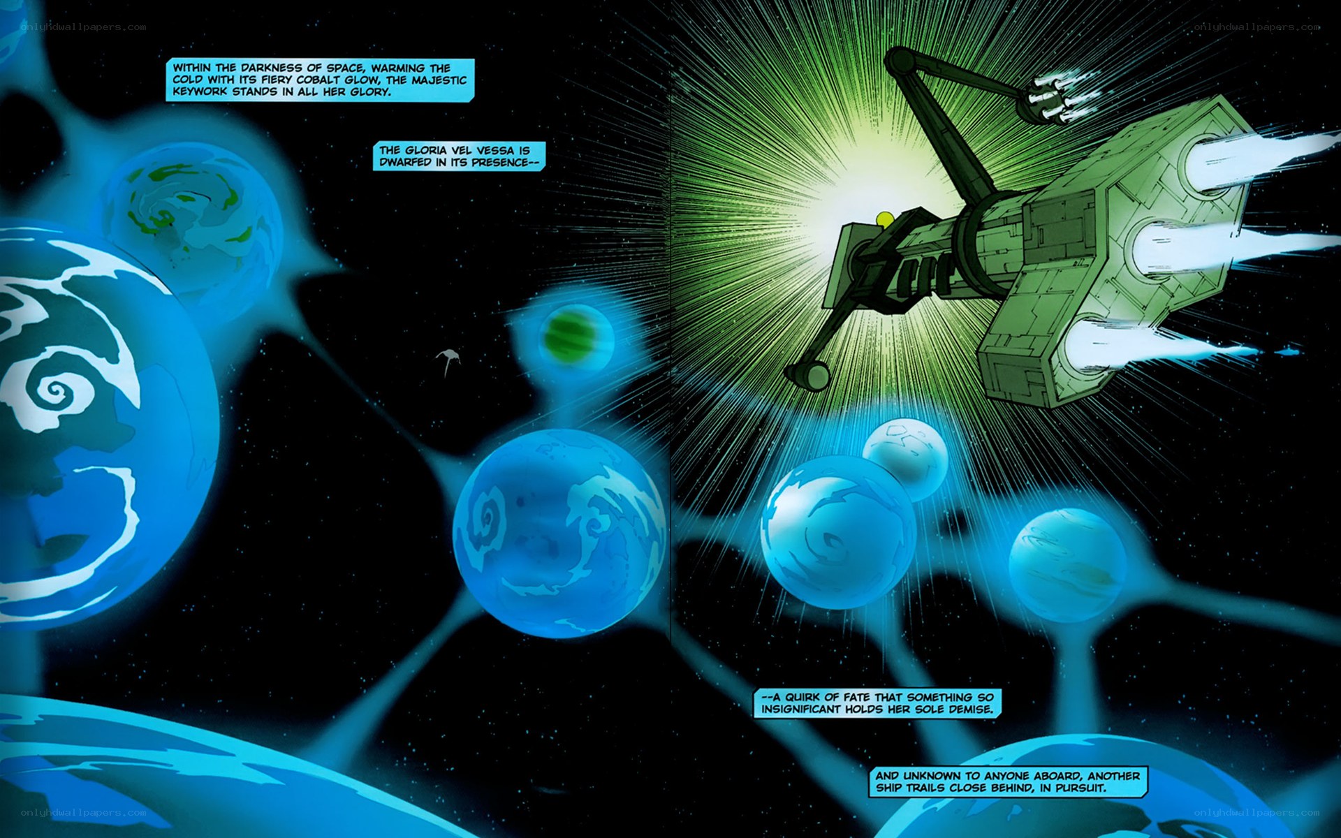 Spaceship in cosmic pursuit