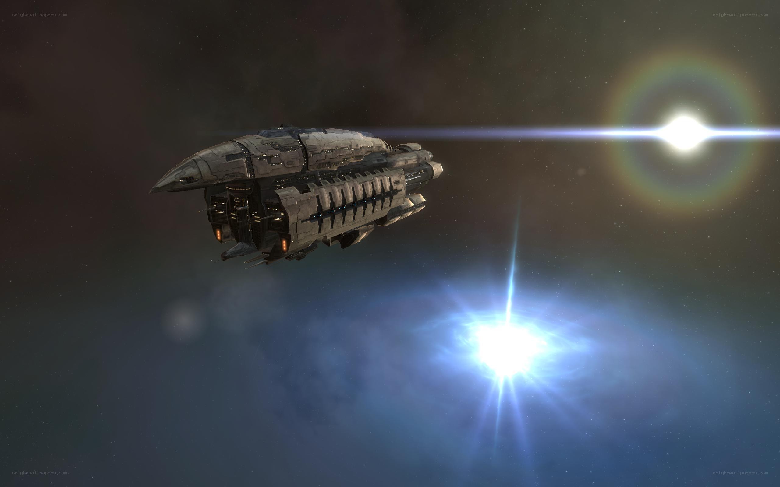 spaceship in deep space