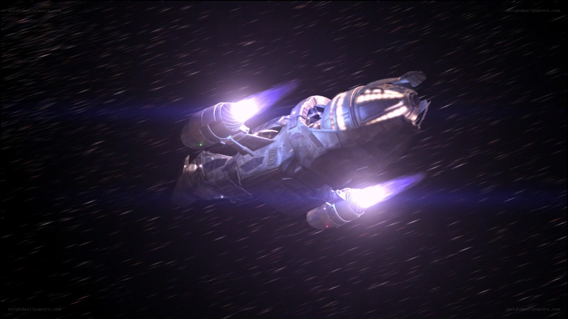 spaceship in deep space