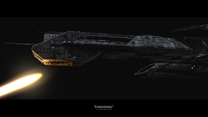 Spaceship in deep space