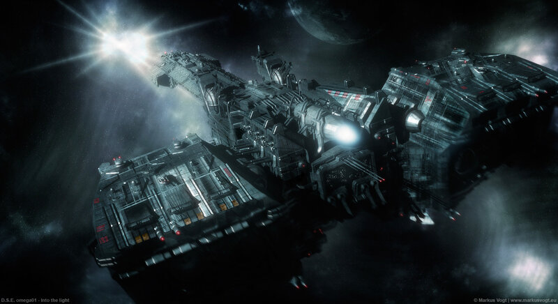 Spaceship in deep space
