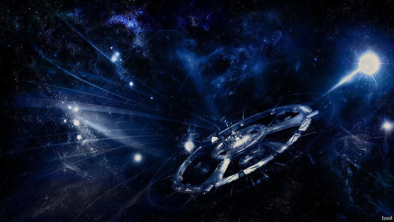 spaceship in deep space